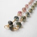 Watermelon Tourmaline Necklace - Gold Filled Beaded Rosary Necklace Pink and Green Tourmaline Beadwork Necklace