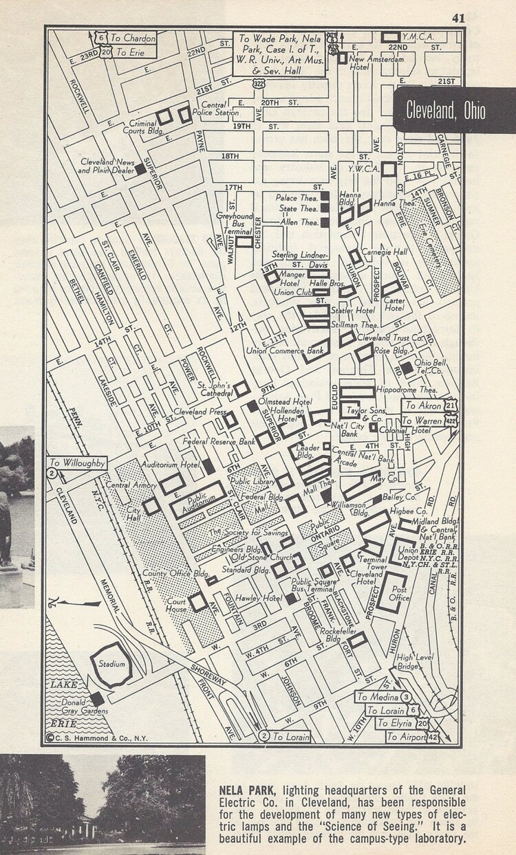 City map Cleveland Ohio