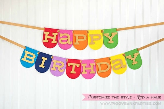 Happy Birthday Rainbow Panel Banner : Birthday by PiggyBankParties