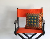 vintage directors chair / orange canvas / retro furniture