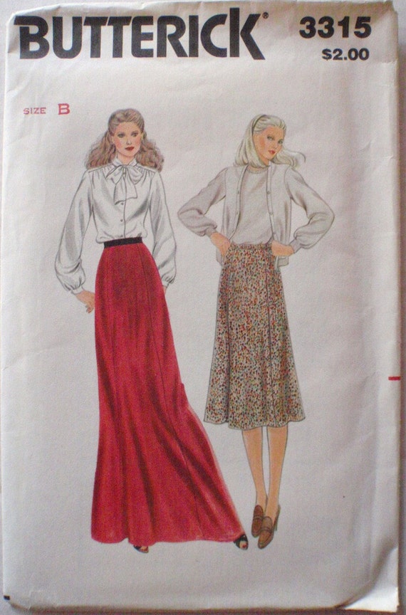 Women's Vintage Sewing Pattern - A-Line Skirt and Maxi Skirt ...
