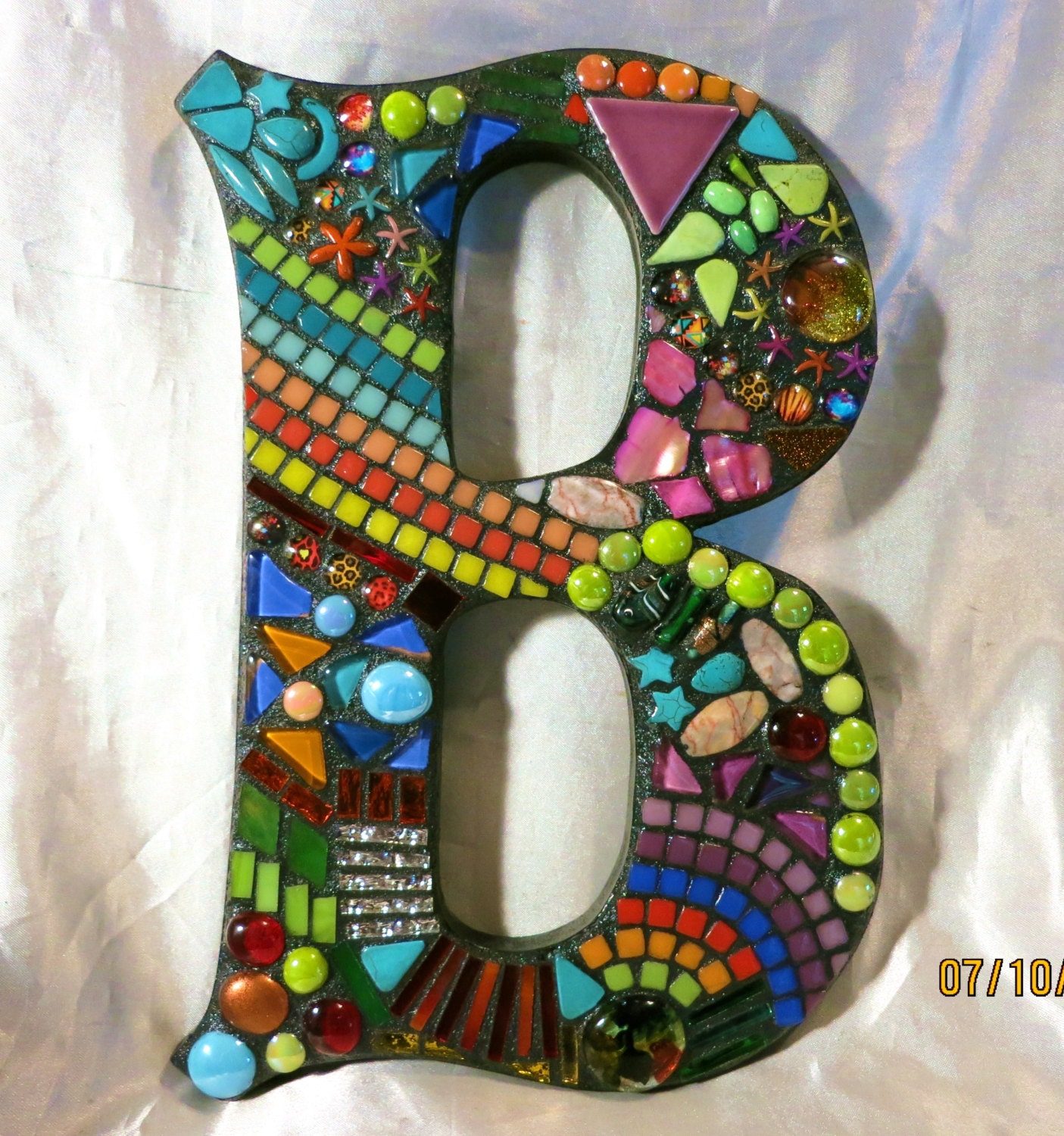 LARGER Custom Mosaic Initials/Letters Your Color Choice