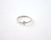 Sterling silver midi ring, silver diamond ring, silver knuckle ring, thin silver band, pinky ring, pinkie ring