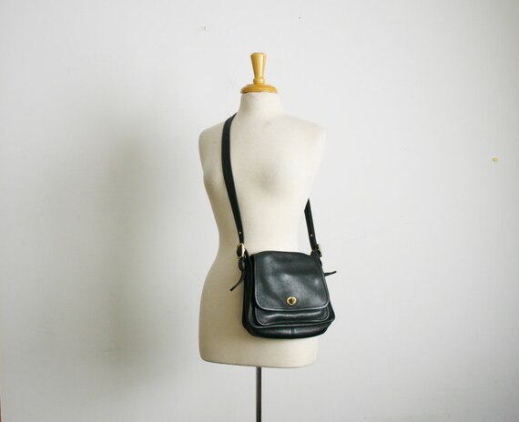 vintage Coach 9061 rambler style Black Leather Purse crossbody bag