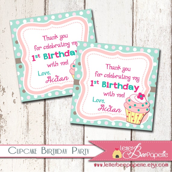 Our Little Cupcake Favor Tags - 1st, 2nd 3rd Birthday - DIY Printable ...