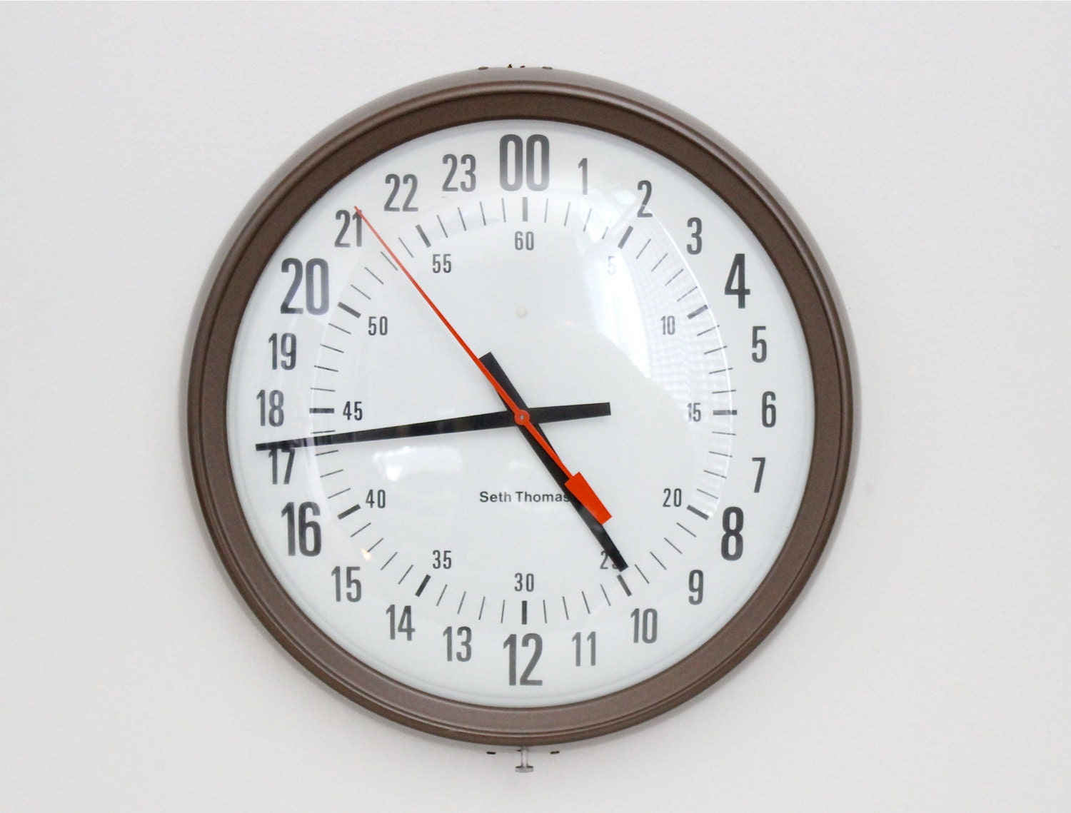 Seth Thomas Military Wall Clock Mid Century Modern Industrial