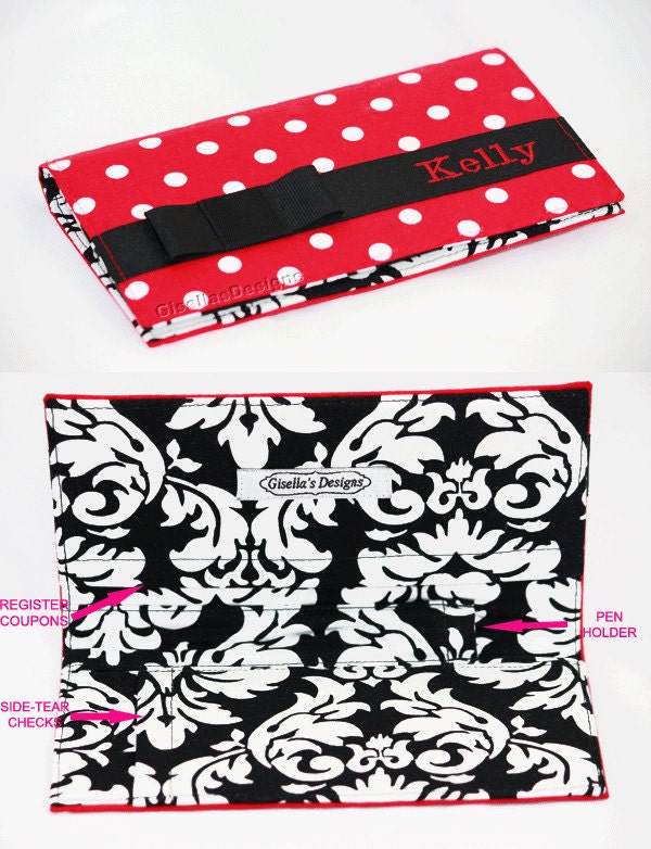 Personalized Side Tear Checkbook cover Business by GisellasDesigns