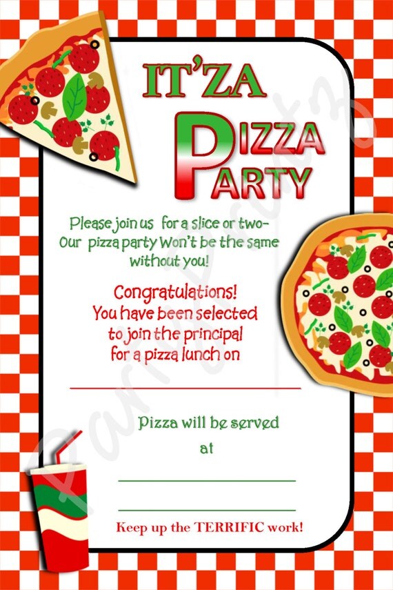 INSTANT DOWNLOAD Printable Pizza Party Invitations - Back to School Il_570xn