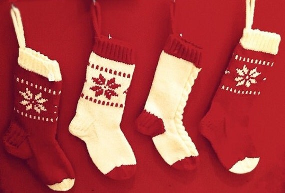 Christmas Stocking Knitting Pattern Fair Isle Snowflake