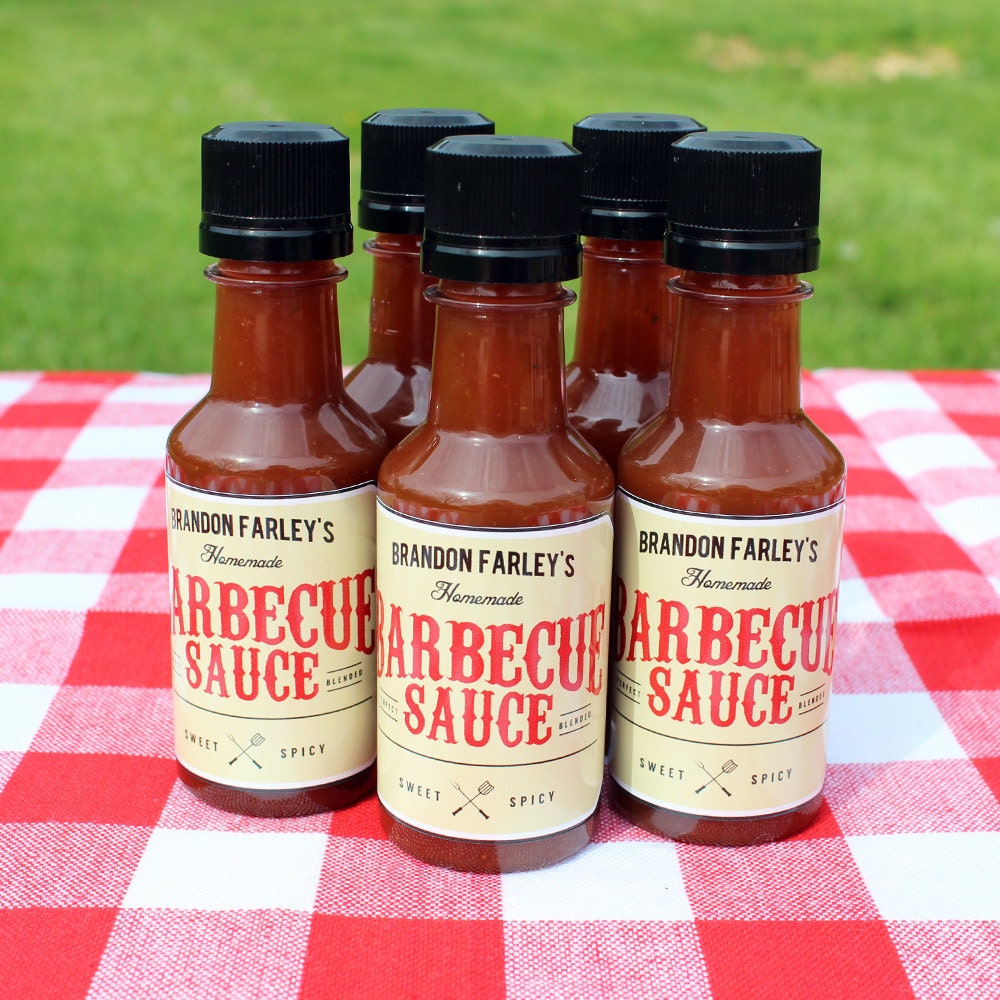 Custom Barbecue Sauce Favors Personalized BBQ Labels & Empty