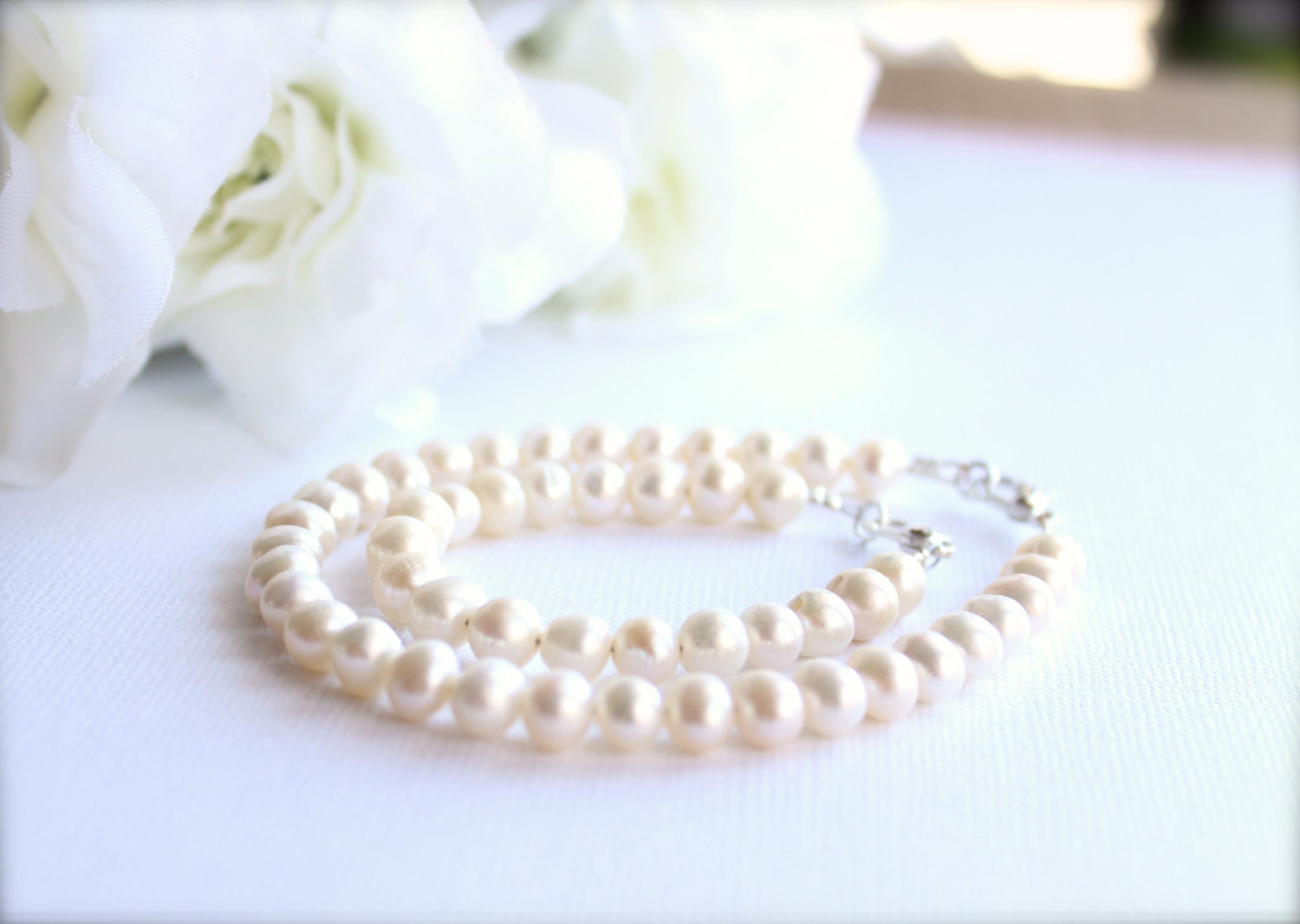 Real Pearls Mom and Baby Bracelets Mother Daughter Mommy