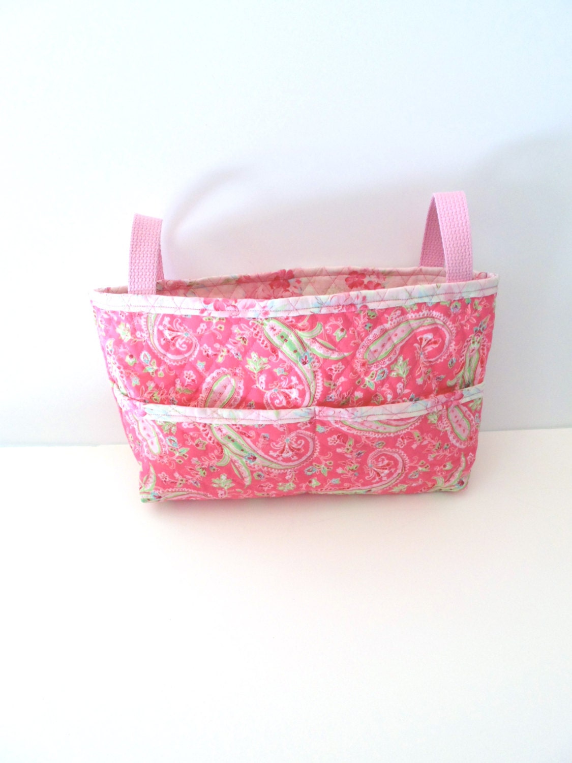 Quilted Pink and Green Paisley Walker Bag Walker Tote