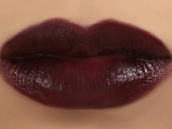 Vegan Mineral Lipstick - DARK HEART (deep dark wine lipstick) natural lip tint, balm, lip colour
