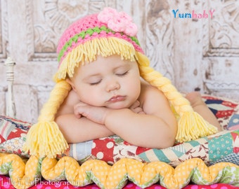 Cabbage Patch Hat Baby Wig Hats for Kids Halloween Costume