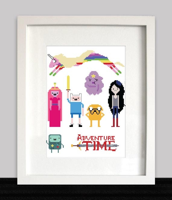 Adventure Time 8 Bit Cross Stitch Pattern Finn by jimjamcrafts