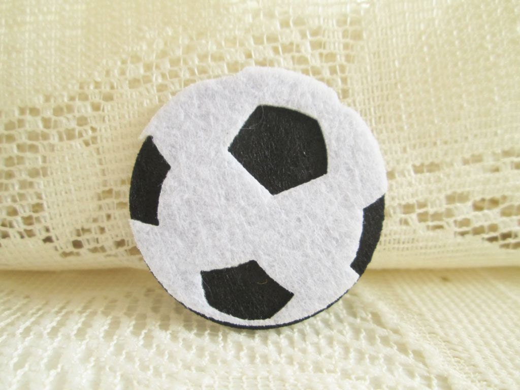 Football Felt Applique Iron on patch Ball White Black sport