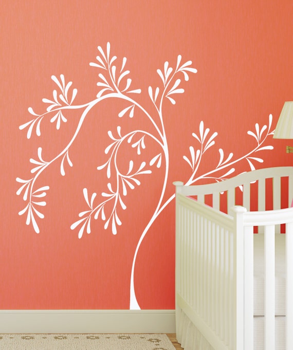 tree wall decal for nursery tree wall decal white tree by Jesabi