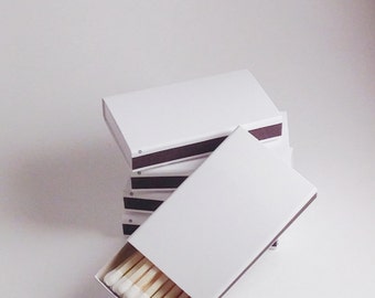 50 Plain White Cover Wooden Matchbox Matches/Matches/Matchboxes/Match Boxes