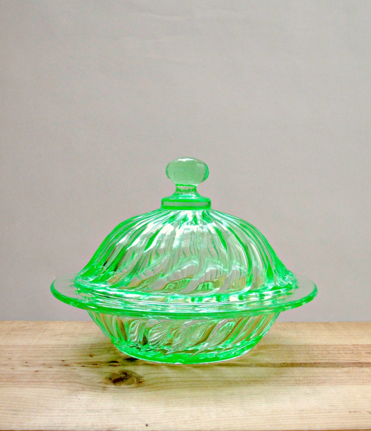 uranium glass jar with lid