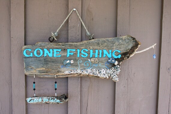 Gone Fishing custom sign Made to Order