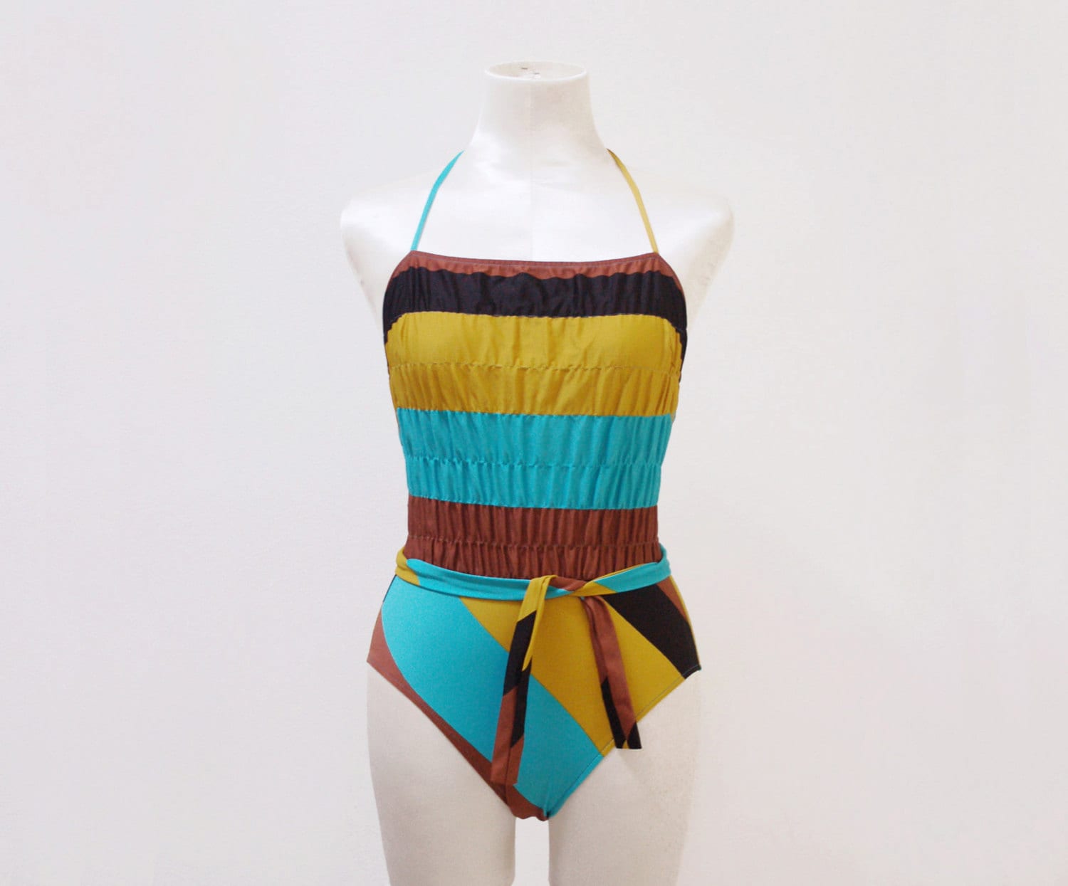 maillot de bain bikini Vintage 70s pin up retro color
