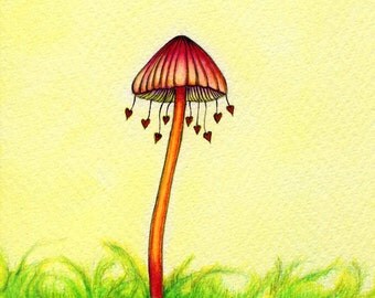 Mushroom drawing | Etsy