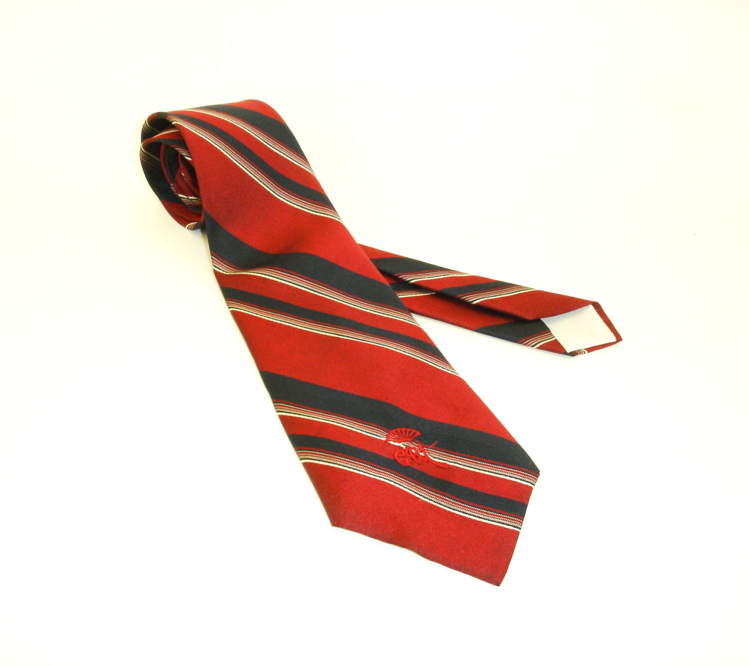 1970s COUNTESS MARA Tie Mens Vintage 70s Red White Blue
