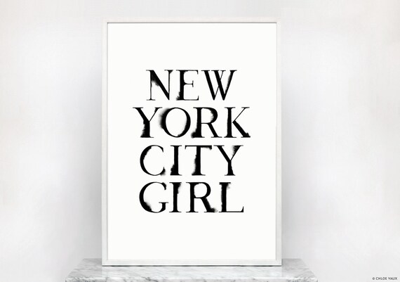 Items Similar To New York City Girl Watercolour Type Quote Art Print On Etsy 2203