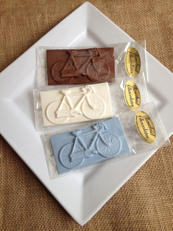 12 Chocolate Bicycle Bars Bike Birthday Party by rosebudchocolates