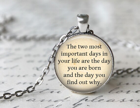 Mark Twain Quote Necklace Literature Necklace Inspirational