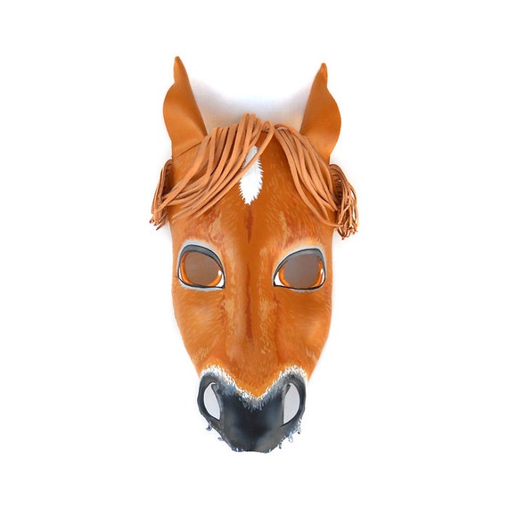 Pferd-Halloween Leder Maske braune Tiere Pferde Esel Karneval