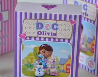 Doc McStuffins Band-Aid / bandage / first aid kit favor / treat box for birthday party TEXT EDITABLE - includes FREE text editable bandages!