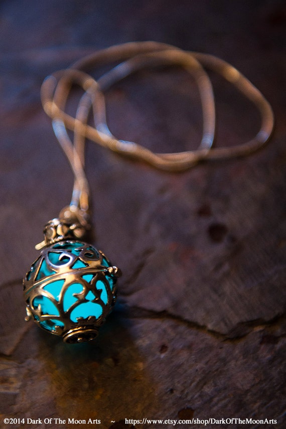 KAITHXBAI2016 SALE! Steampunk Silver Filigree Glow Pendant Locket With LED or Glow In The Dark Resin Orb, Now In 13 Colour Choices! by DarkOfTheMoonArts steampunk buy now online