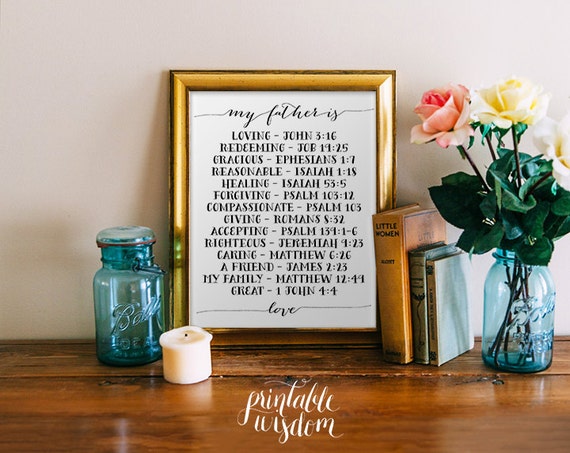 Bible Verse My Father Is art, printable verses Scripture Print wall art decor, inspirational quote typography list inspirational digital