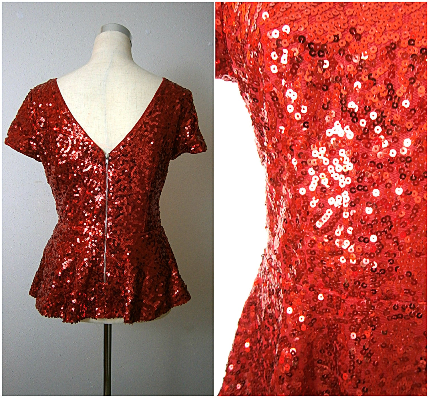 red sequin tops