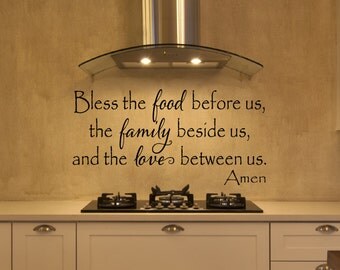 Kitchen Decals - Bless The Food Before Us Wall Decal - Kitchen Vinyl Decal - Bless Our Family Decal - Kitchen Quotes - Vinyl Quote - Decals