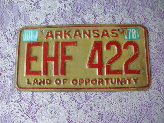 Vintage 1978 Arkansas License Plate Old by MrsMurphysMercantile