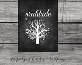 Gratitude Chalkboard Style Instant Download