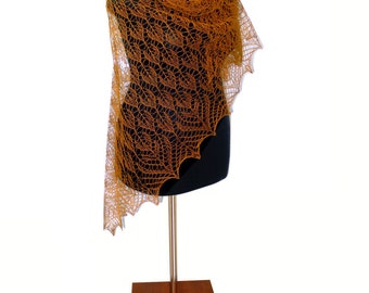 linen lithuanian shawl luxurious copper pure golden brown hand popular items ted knit