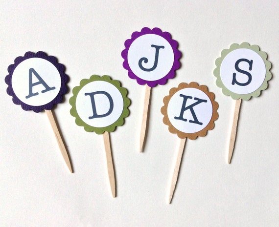 items-similar-to-sale-12-initial-cupcake-toppers-with-letter-of-your