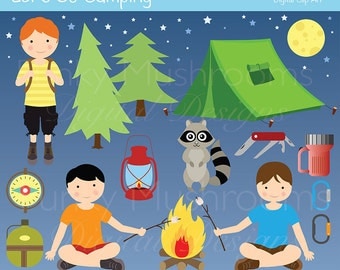 Popular items for camping clip art on Etsy