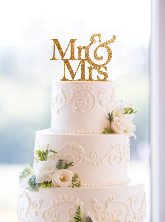 Mr and Mrs Wedding Cake Topper