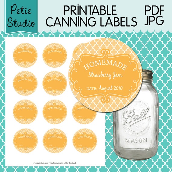 Items similar to Printable Canning Labels Gold Decorative Frame