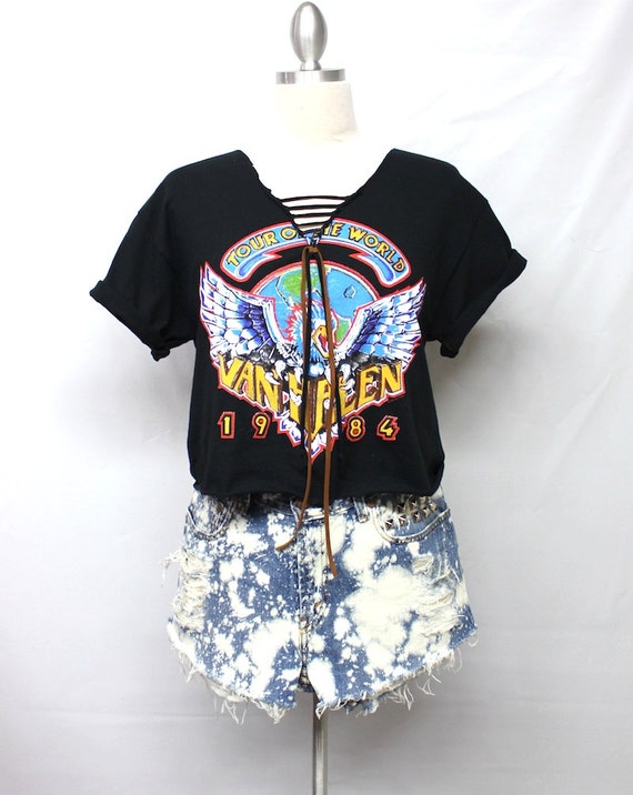 Van Halen Cropped & Cut Out Tops Made by Julia by OneLovePasadena