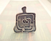 Brooch inspired by the art of Hundertwasser in 925 sterling silver, single piece