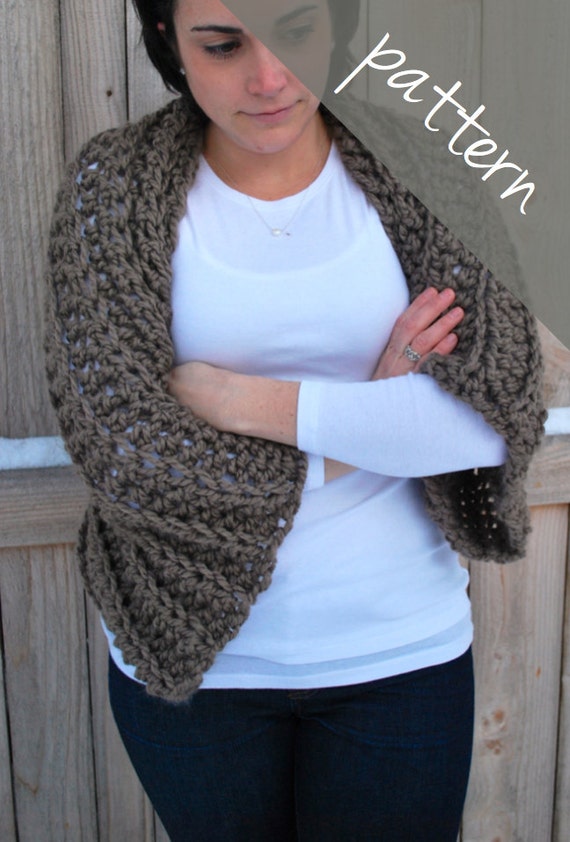 bulky crochet pattern sweater Shawl Chunky Sweater to Shrug PATTERN Items  Crochet    Cozy similar