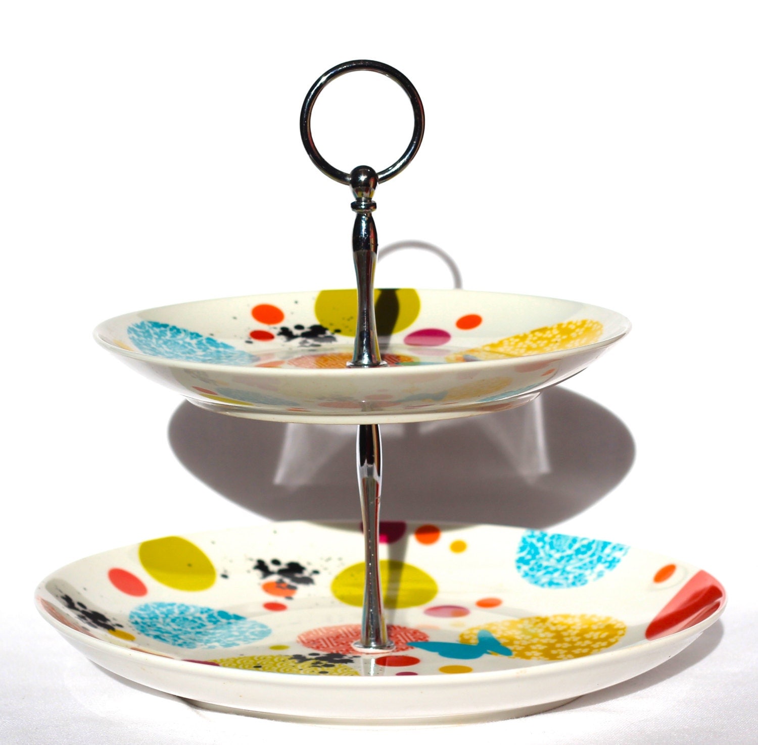 Two Tiered Cake Stand Cake Plate Sandwich Plate Tea Time Afternoon Tea