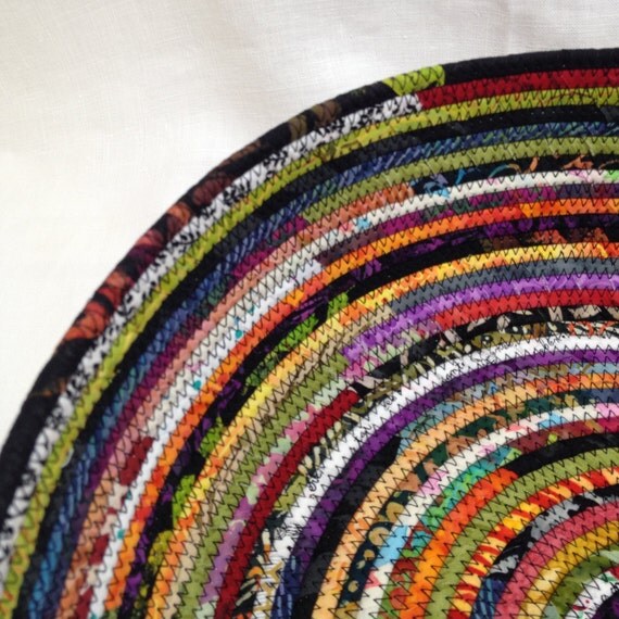 Rag Rug Fabric Basket Extra Large by NanaZebra on Etsy