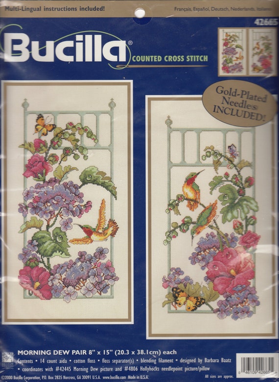 Hummingbird Counted Cross Stitch Kit Bucilla Morning Dew
