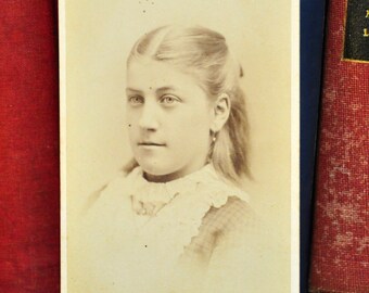 Carte de Visite Circa 1870s. Antique Photograph of Girl. Antique Portrait. 1800s Photograph. CDV. Antique Photography. Home Decor.
